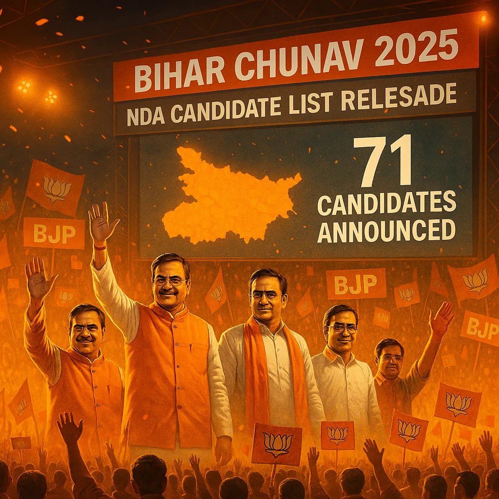 BJP Releases 71 Candidates for Bihar Election 2025 | Full List